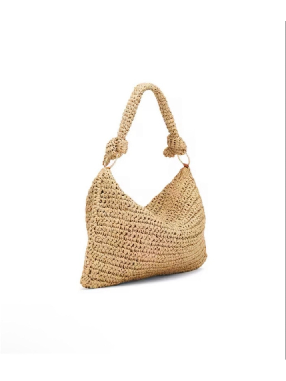 Revolve 8 Other Reasons Shelly Crochet Bag Khaki Straw Shoulder Hobo - Picture 3 of 12